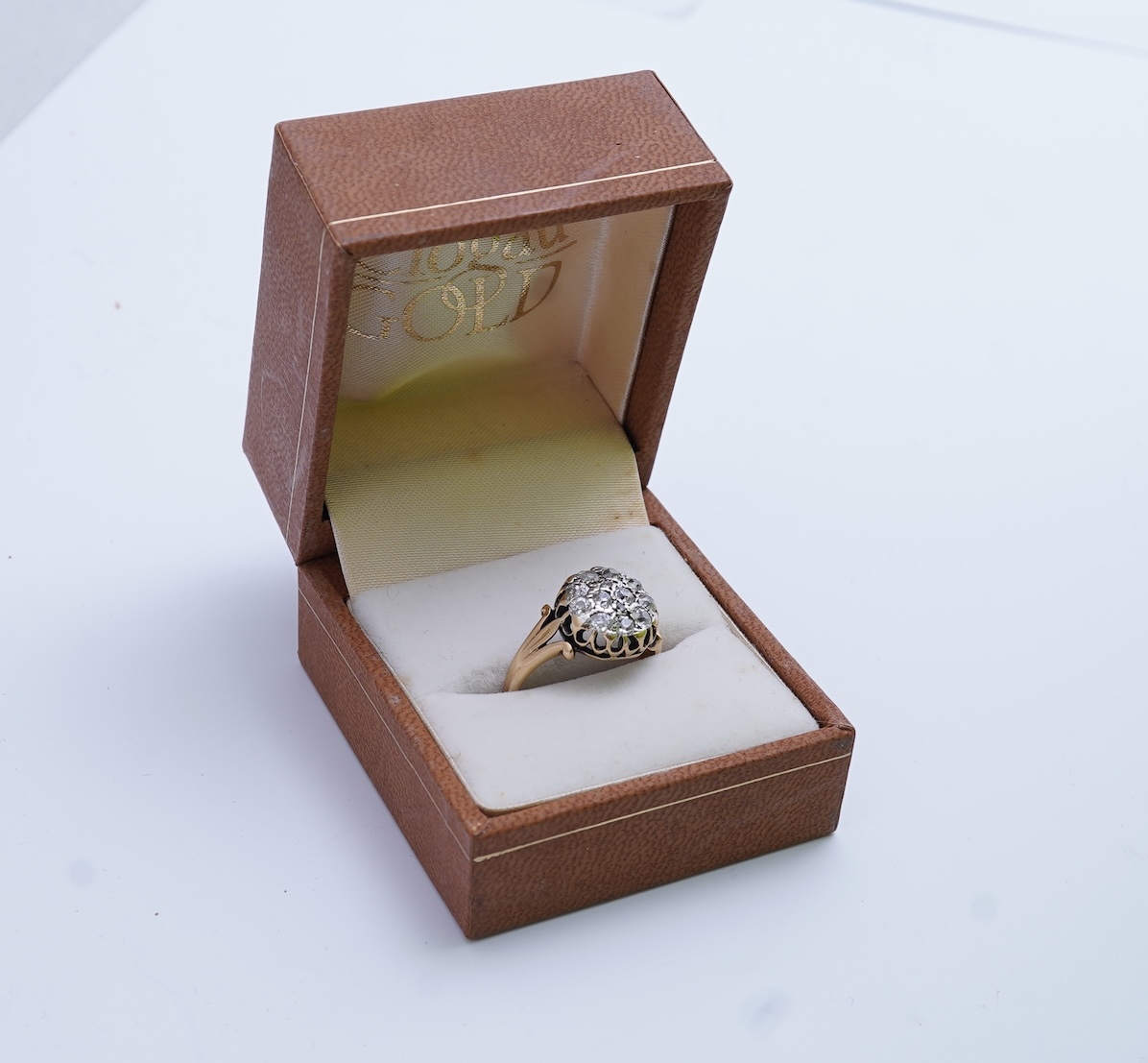 A diamond cluster ring, circa 1900